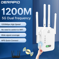 Dual Band WiFi Repeater 1200Mbps Wireless Signal Extender 2.4G 5GHz Wi-Fi Amplifier Router Long Range Signal Booster for Home
