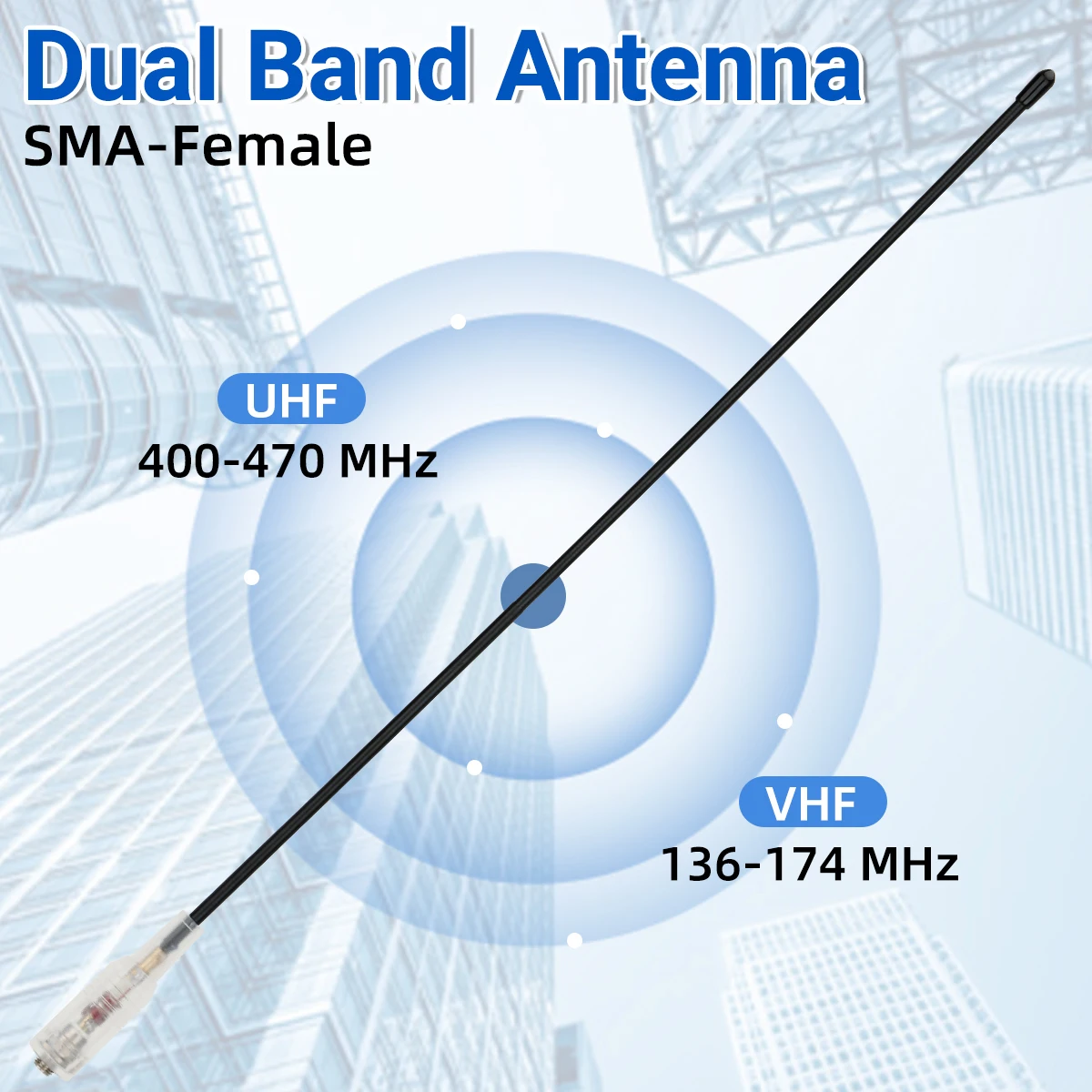 ABBREE Walkie Talkie 771 Antenna Long Range Dual Band Antenna SMA-Female for Baofeng UV-5R 5RM Quangsheng UV-K5 Two Way Radio