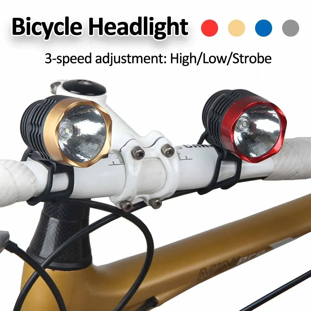 LED Flashlight Bicycle Headlight Third Gear Adjustment High Brightness Waterproof Bike Light Night Riding Safety Cycling Lights