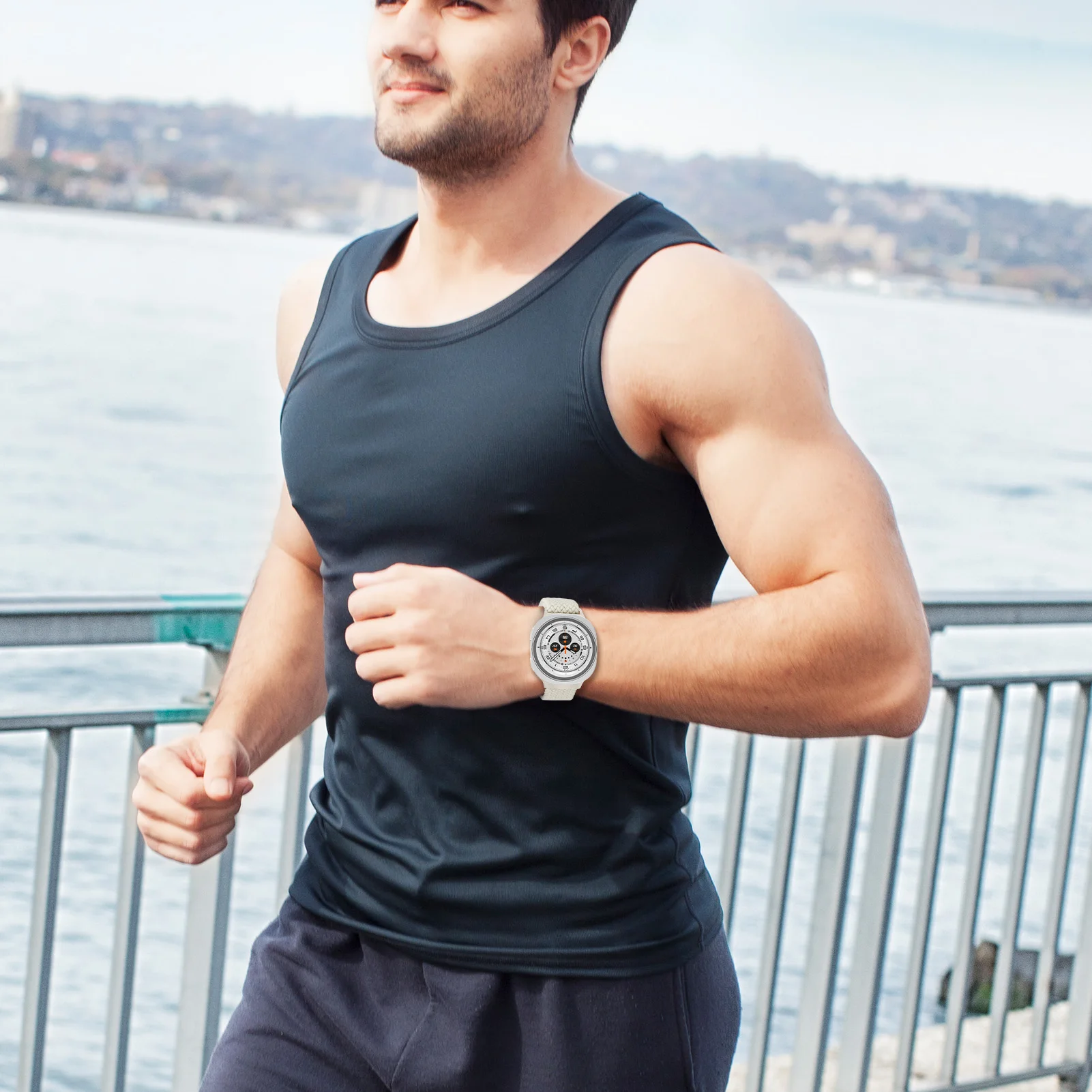 حزام حلقة منفرد مضفر لساعة سامسونج جالاكسي 8/8 حزام كلاسيكي قابل للتعديل حزام نايلون سوار كوريا جالاكسي ساعة 8 44 مللي متر 40 مللي متر