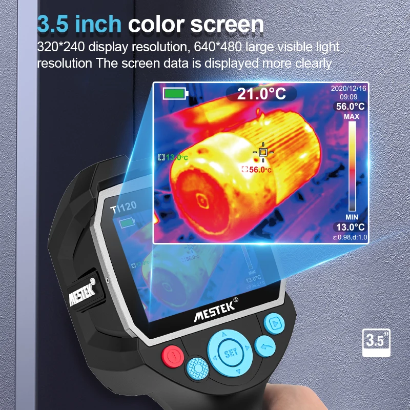 Mestek Thermal Device Intelligent Imaging Equipment Multiple Modes High Resolution -20~400C 3.5 Inch Color Screen Thermal Imager