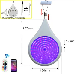 Rgb Onderwaterlichten Ip68 Magnetische Zuigzwembadlamp 25W Mobiele App Bediening Zonder Ponsen Installeren Zwembad Feestdecoratie