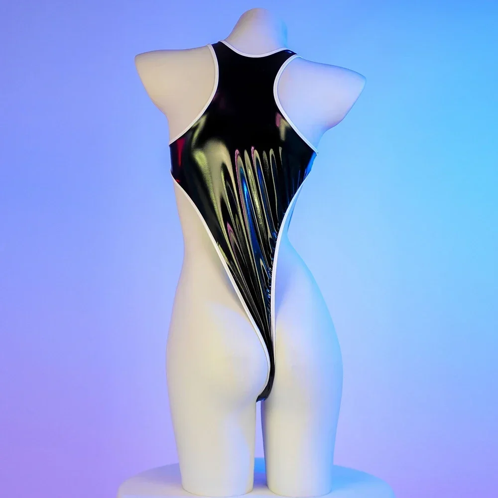 أنيمي أذرع التحكم في ألعاب الفيديو طباعة عالية نحيل الجلود ارتداءها المرأة مثير الملابس الداخلية Cyberpunk تأثيري مشبك وتتسابق ازياء #5