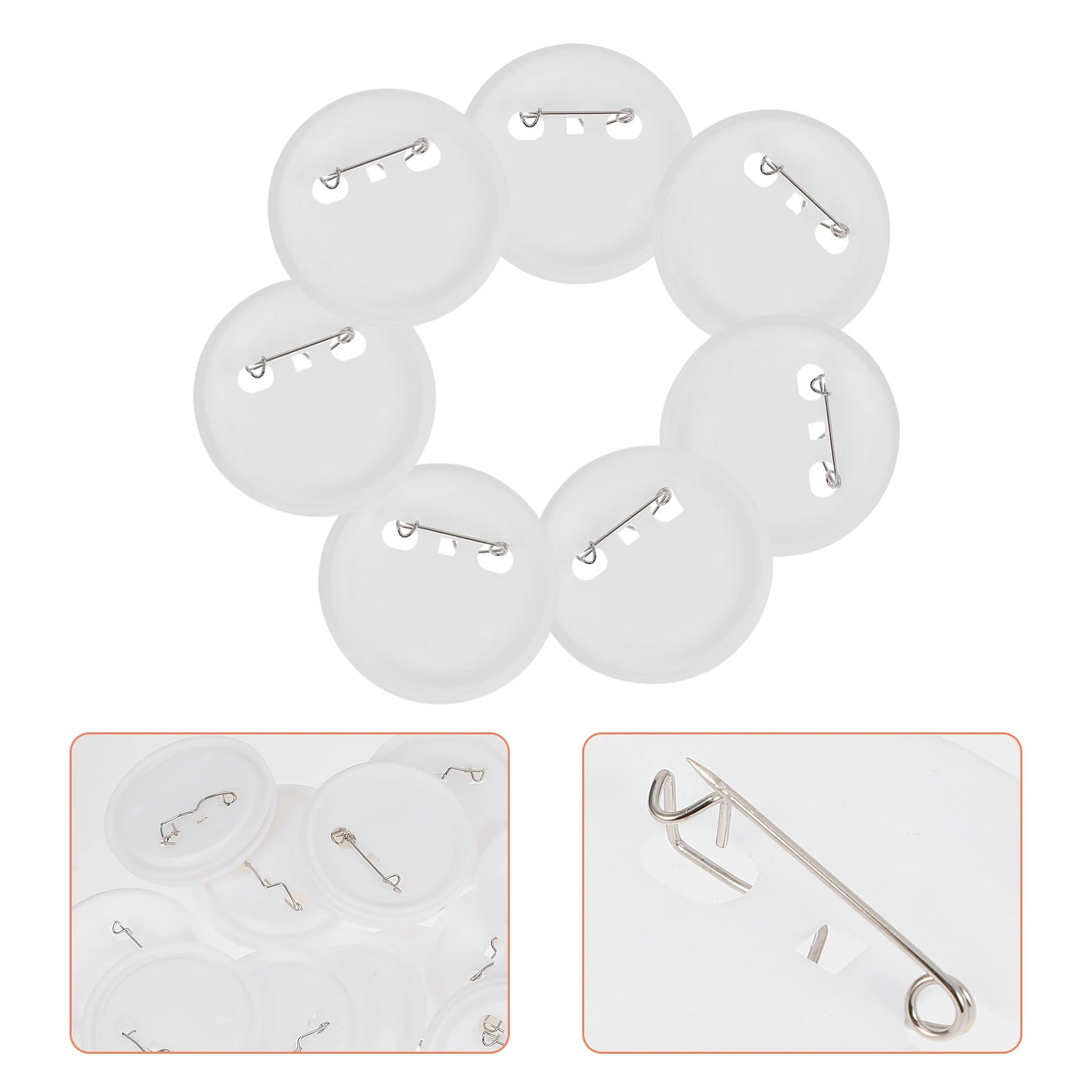 

100 Sets Blank Badge Button Pin Badges Unfinished Craft Parts High Transparency Glossy Film DIY Custom Gifts Accessories