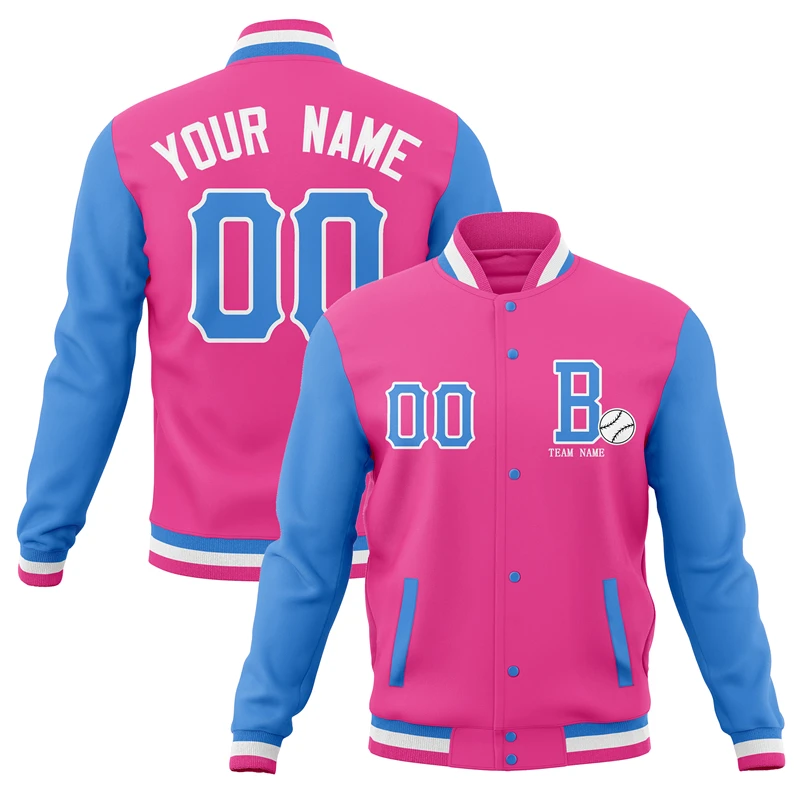 

Custom Baseball Jackets Varsity Bomber Baseball Jackets Uniform Sweatshirt Windbreaker Coats for Unisex