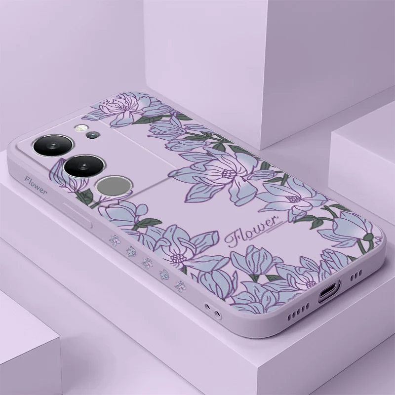 

Flower Bud Purple Phone Case For VIVO V50 V40 V30 V29 V29E V27 V27E V25 V25E V23 V23E V21 V20 Y20 Y12 Y21 Y22 Y50 Y35 Pro 4G 5G