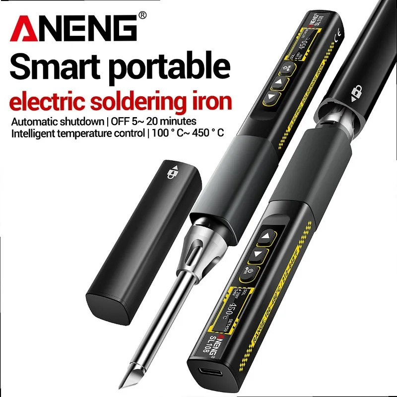 ANENG SL108 96W Smart Soldering Iron PD QC Fast Heating Adjustable Temp 200-450°C Portable Welding Station