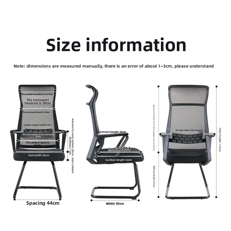 Factory Multi-functional New Bow Feet Office Chair Conference Study Desk Chair Ergonomic Chair Bedroom Backrest Computer Chair