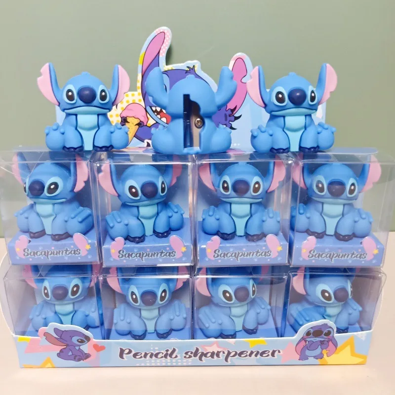 Desenhos animados Silicone Pencil Sharpeners, Cute Stitch Shape, Lápis Sharpener, Papelaria infantil, Estudantes