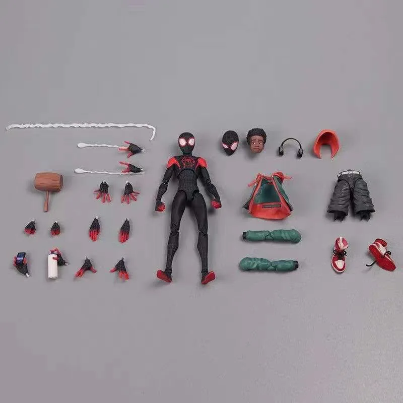 Anime Figures Spider-man Legends Sentinel Spider-verse Miles Sv Shf Morales Peni Parker Pvc Action Figure Model Dolls Statue Toy