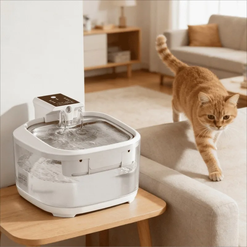 3.2L Wireless Pet Water Fountain Rechargeable Circulating Water Automatic Drinking Bowl For Cat Dog
