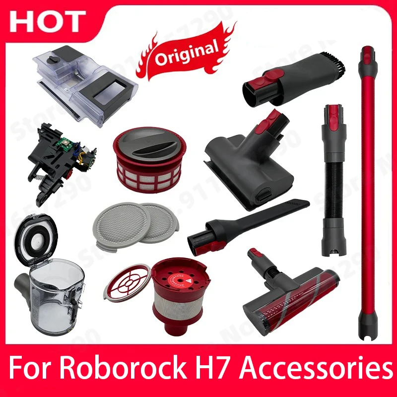 Roborock H7 Staubbehälter HEPA-Filter Verlängerungsstab Elektrische Milbenentfernungsbürste Bodenbürste Schläuche Wassertank Auslöseschalter Ersatzteile
