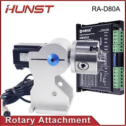 Hunst Rotary Attachment RA-D80A Rotary Device with Three Chuck +DM5042 Driver for UV CO2 & Fiber Laser Marking Machine