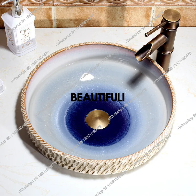 Ceramic art basin, household sink, Taichung washbasin, bathroom sink, European style washbasin