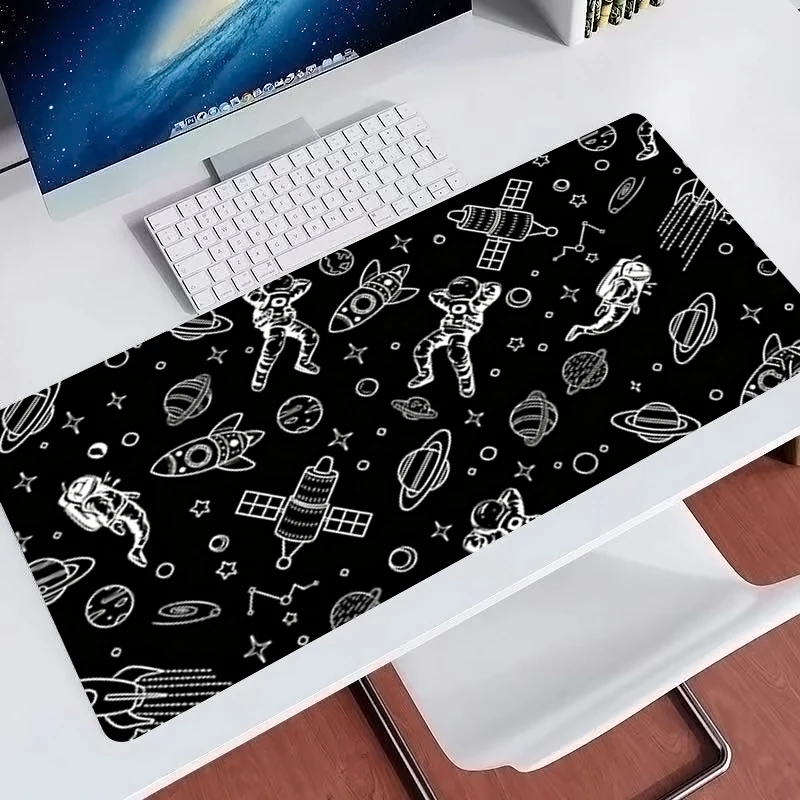 Large Mouse Pad Gamer Home Computer HD Mousepad Cool Keyboard Pad astronauts Black and white Carpet Anti Fray Gaming Mouse Pad