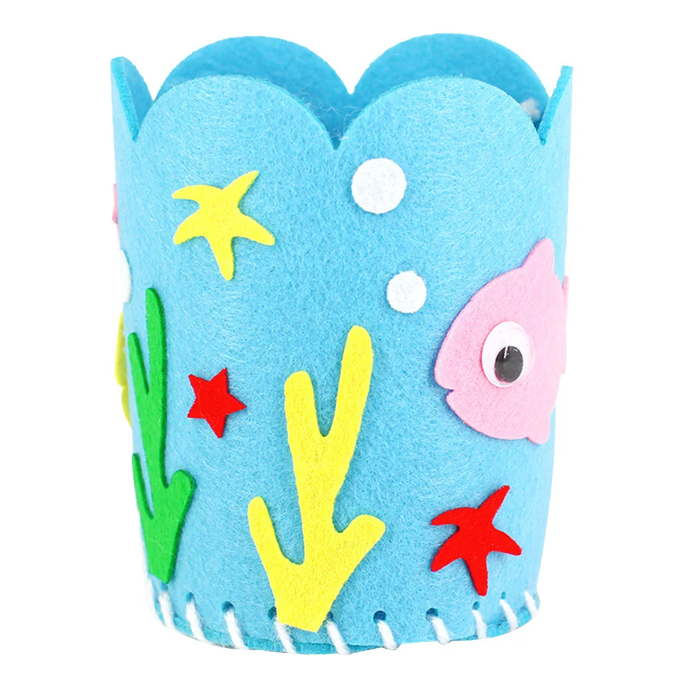 4 قطعة لتقوم بها بنفسك ورأى حاوية أقلام قطع النسيج غير المنسوجة الموضوع الاطفال الخياطة الحرفية عدة زيادة الثقة الذاتية حامل قلم ذاتي الصنع #6