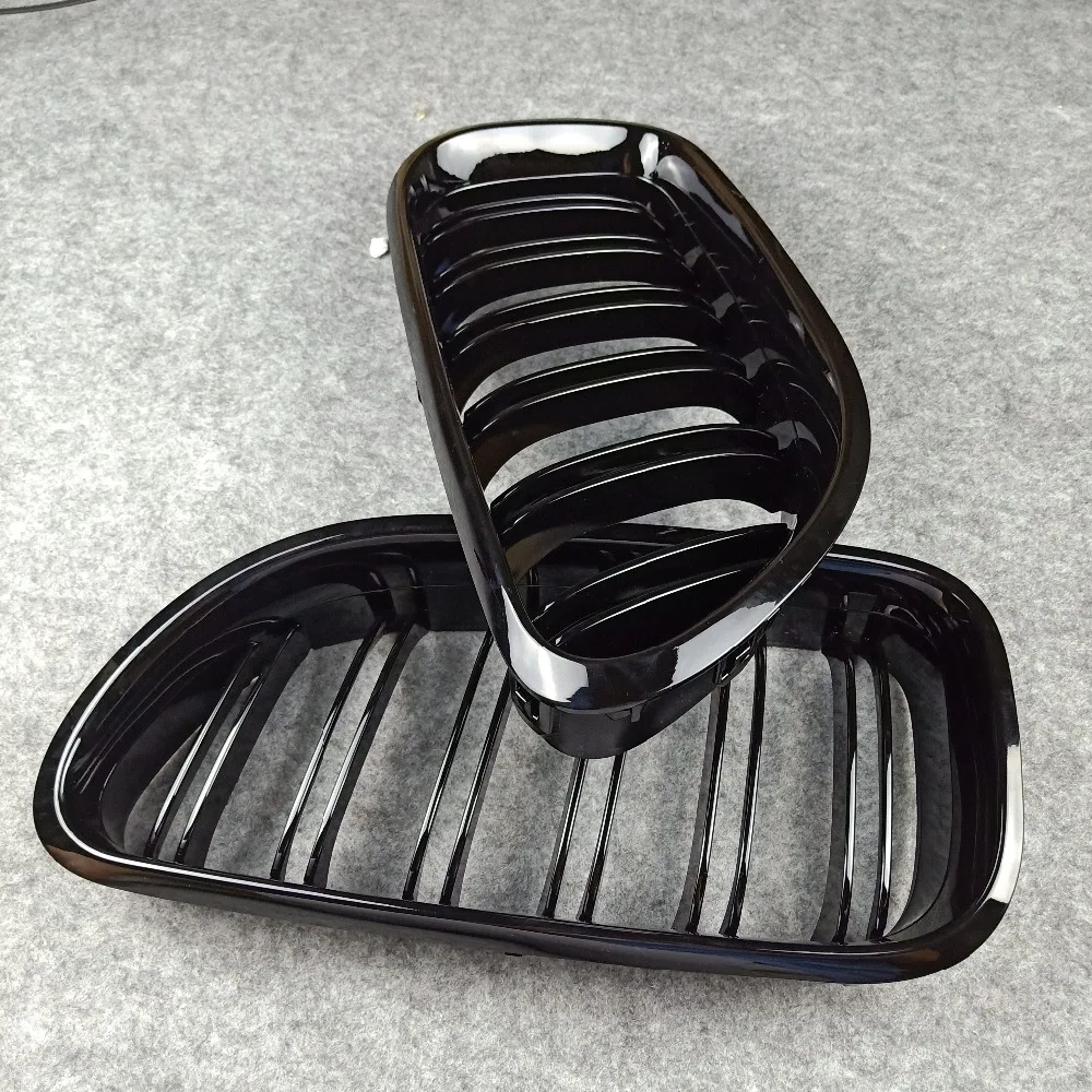 

Car Bumper Front Grille For BMW 6 Series F06 F12 ABS Glossy Black Dual Line Mesh Grills