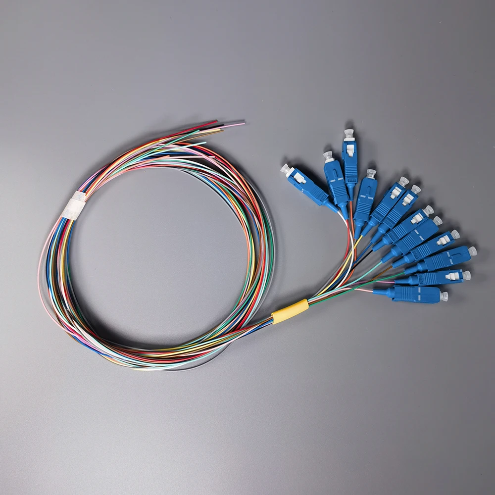 12 Colors Fiber Pigtail  Cable SC/UPC 0.9mm Fiber Optic Pigtail Single Mode Fiber Optical Pigtail 1.5M 12 Cores 광피그테일