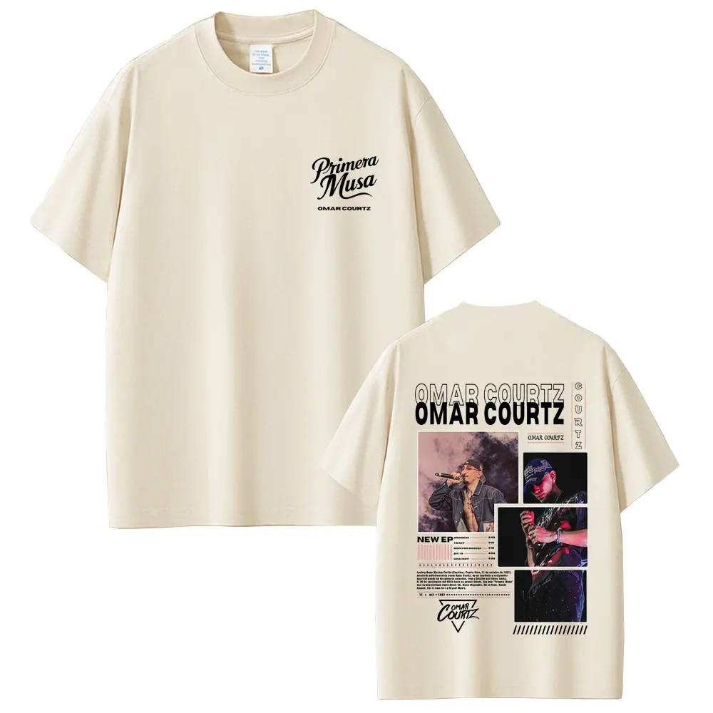 Rapper Omar Courtz Primera Musa Graphic Print T Shirts Men Women Hip Hop Oversized T-shirt Men's Casual Cotton Vintage T-shirts