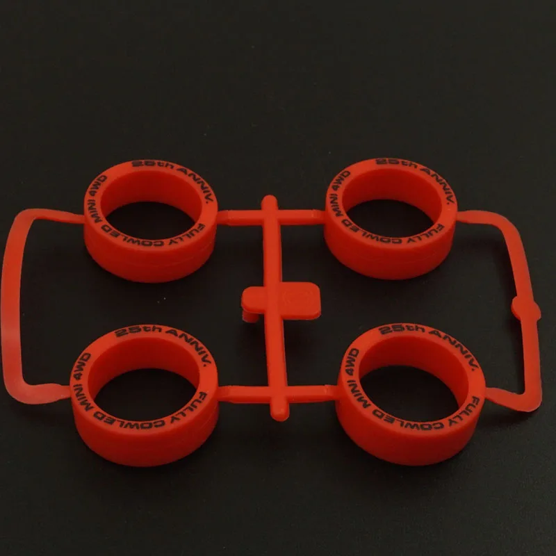 self made tamiya mini 4wd tires rubber medium lettering tires black white yellow blue red purple pink  green orange colors