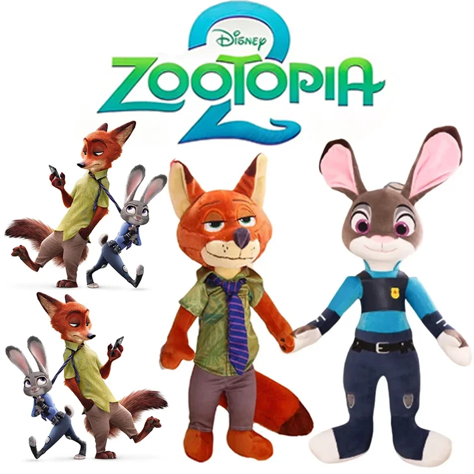 

Disney Cartoon Anime Movie Zootopia Plush Toy Fox Nick Wilde Rabbit Judy Hopps Doll Soft Stuffed Animals Toys Kids Xmas Gifts