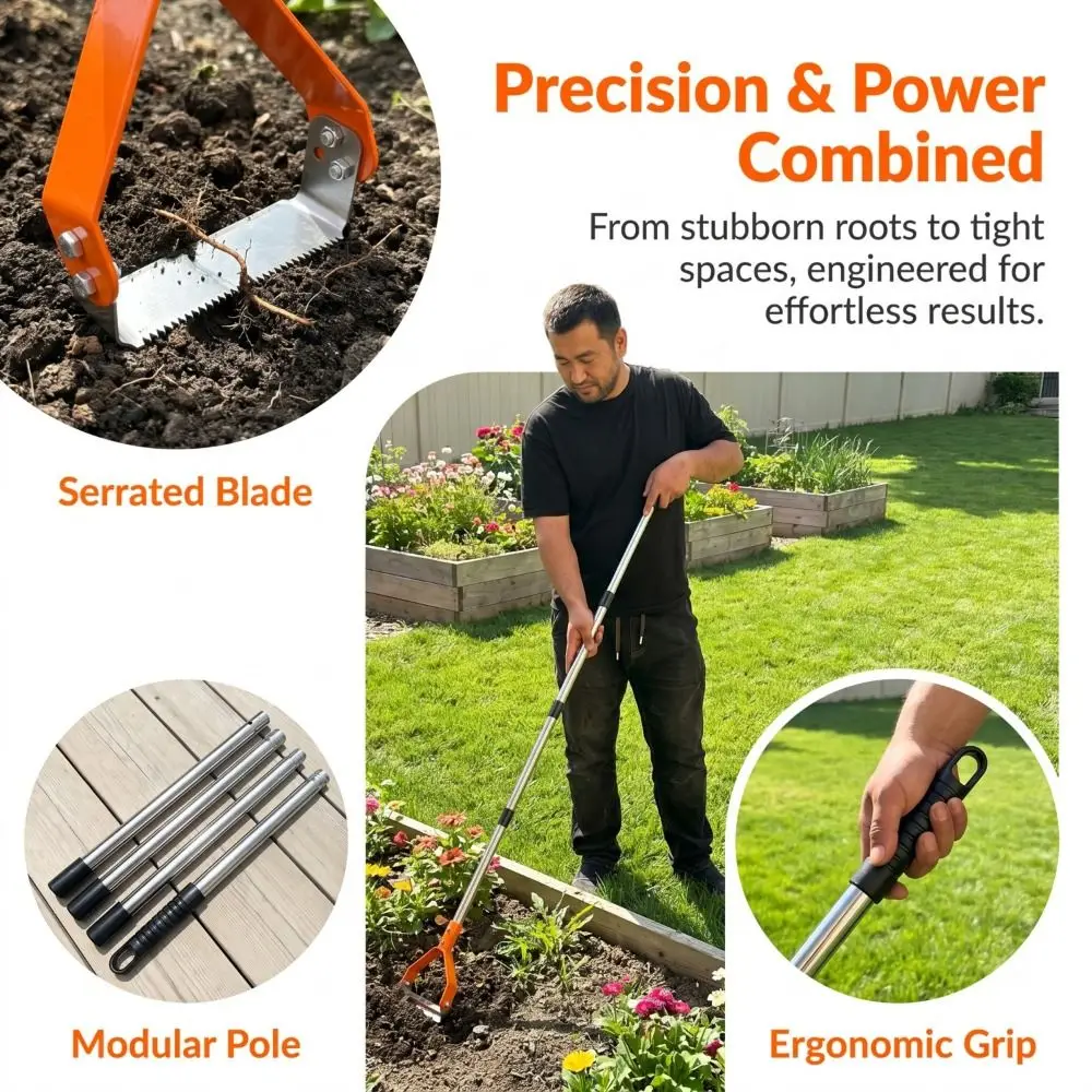Cover Two-In-One Weeding Ring Toothed Blade Compact And Sturdy Horse Shoe Ring Hoe Dual-Purpose Weeding Tool All Soil Types