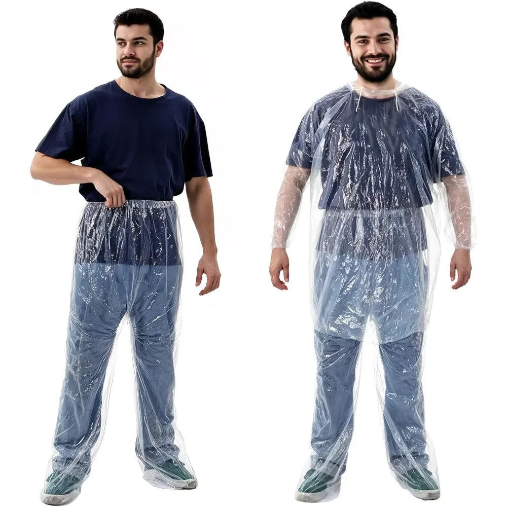 

Комплект из 2 плащей, одноразовые, одноразовые пончо от дождя для взрослых, дождевые пончо для взрослых с капюшоном на шнурке для мужчин и женщин