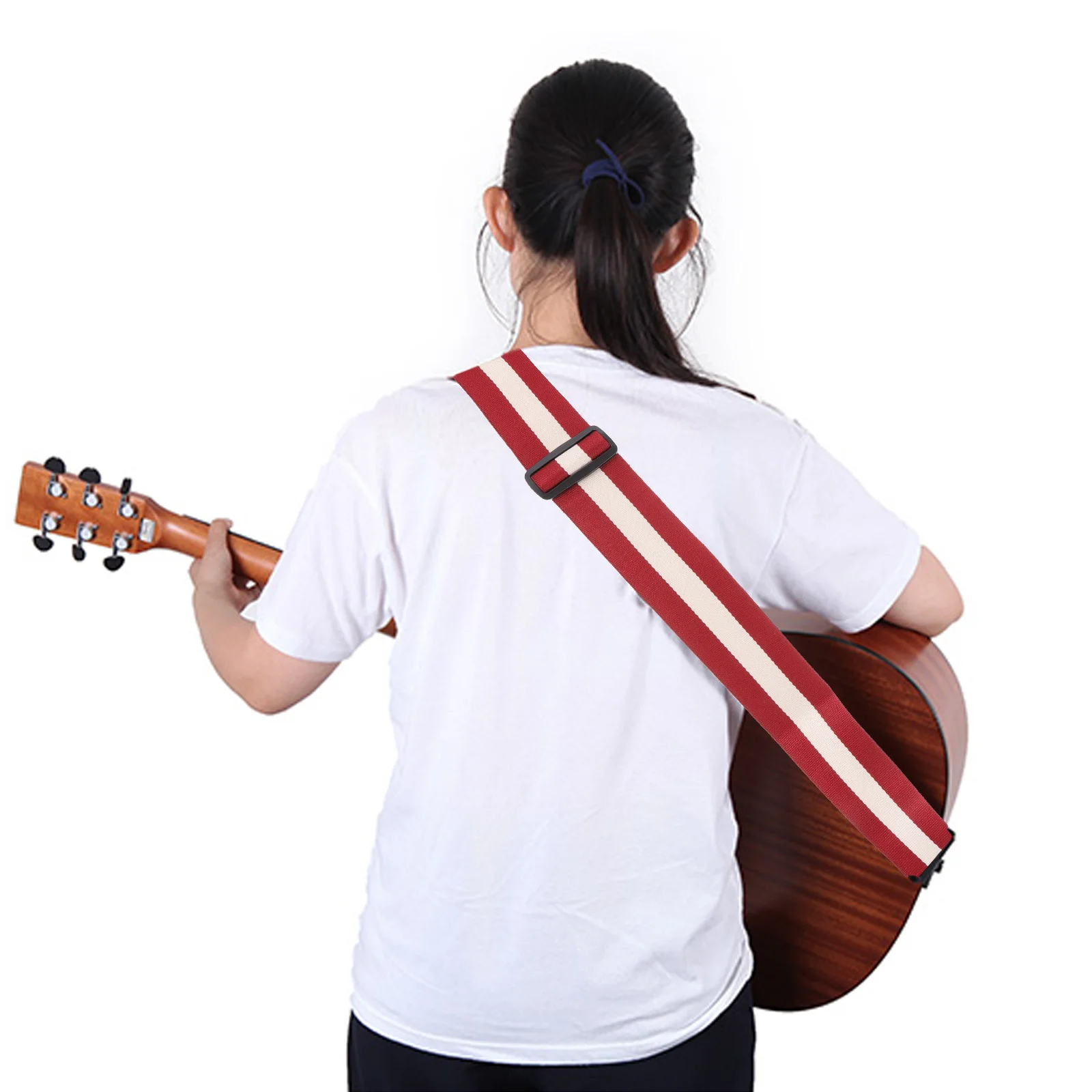 

1pc Adjustable Guitar Strap Stripe Durable Soft Vintage Electric Acoustic Bass Strap Decorative Gift Guitar Lovers