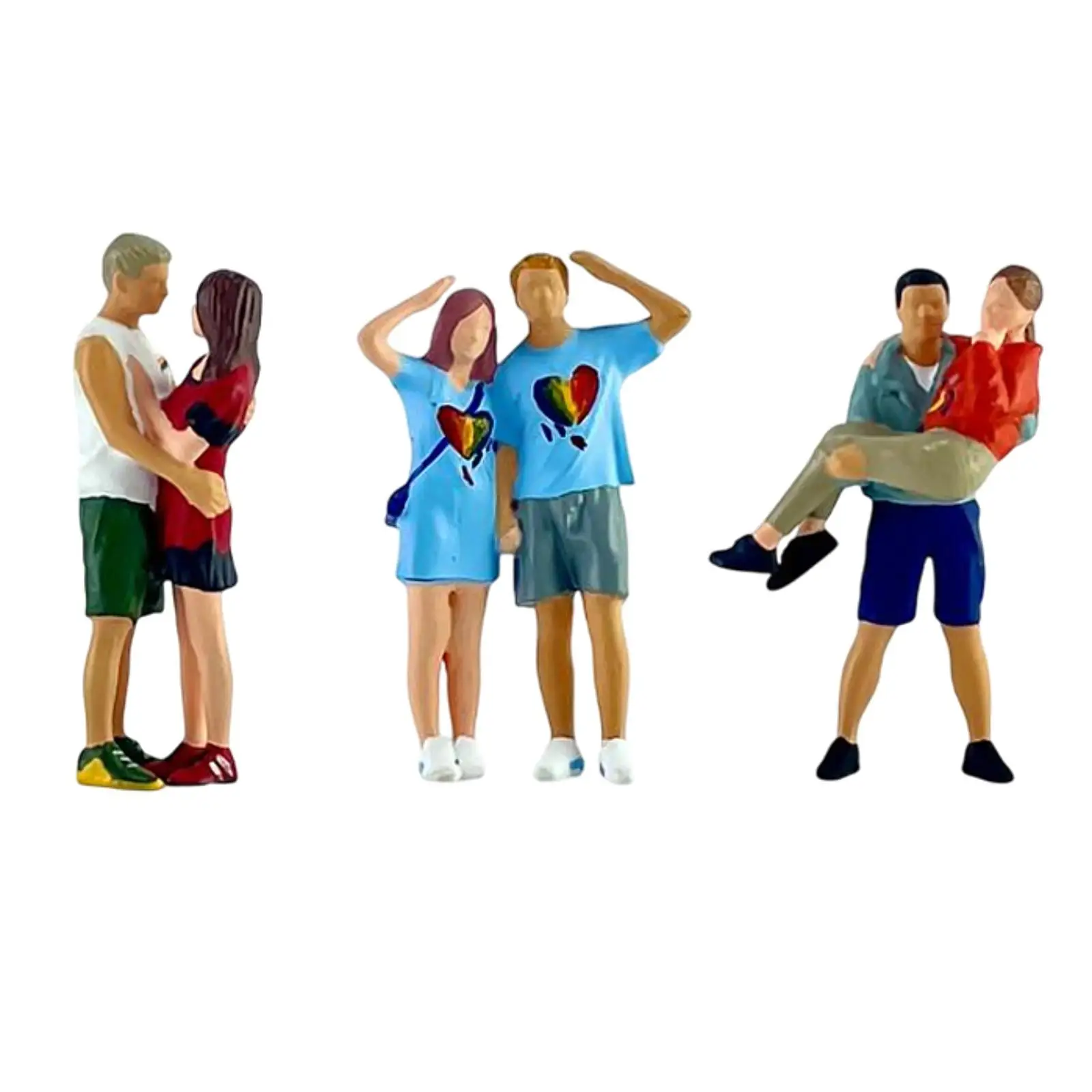 

Miniature People Figurines 1:64 Scale Resin Painted Figures for Family Hobby