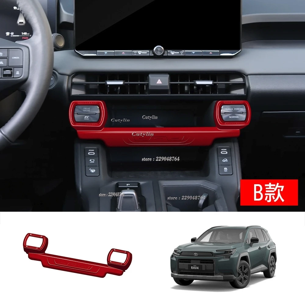 For Toyato Rav4 RAV 4 2026 2027 ABS Carbon Fiber Car Wireless ChargingButton Frame Side Air Condition Upper AC Vent Cover Trim