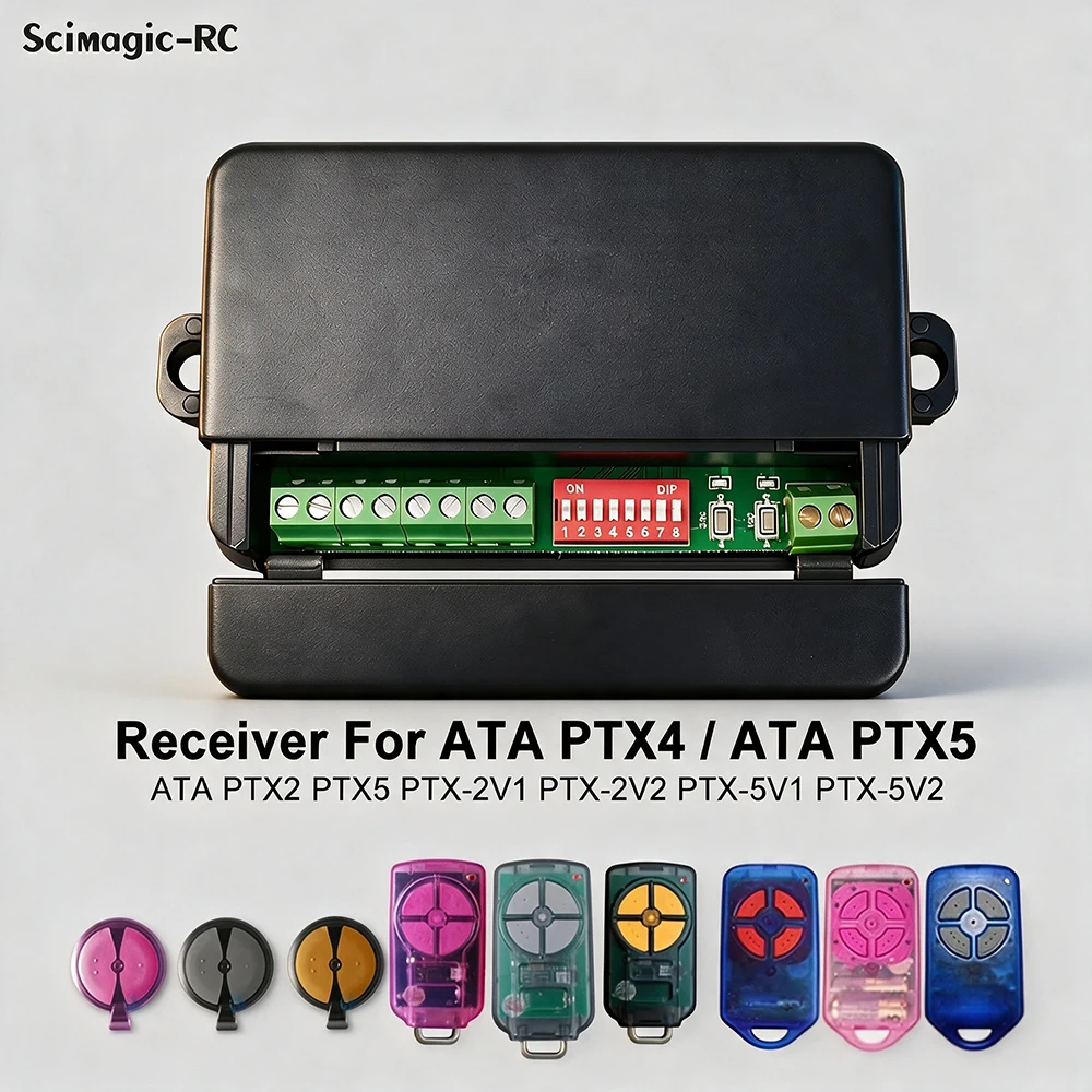 Scimagic-RC Garage Door Receiver Compatible with ATA PTX5 PTX4 PTX-5 TrioCode GDO PTX-5v1 PTX-5v2 GDO 11v1 /6v3/6v4/7v2/7v3/8v3