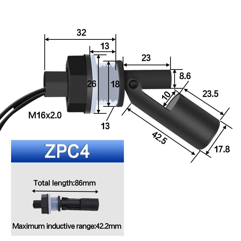 Free Shipping 5PCS ZPC4 100V 220V Liquid Float Water Level Sensor Side Mount Float Switch Safe