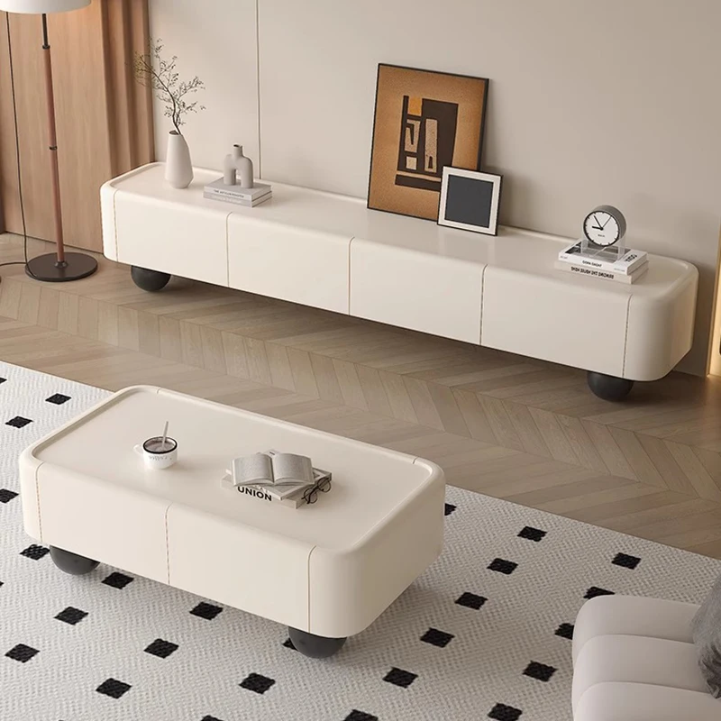 Storage Mobile Tv Table Organizer Universal Living Room Drawers  White Tv Stands Luxury Muebles Chinese Style Furniture