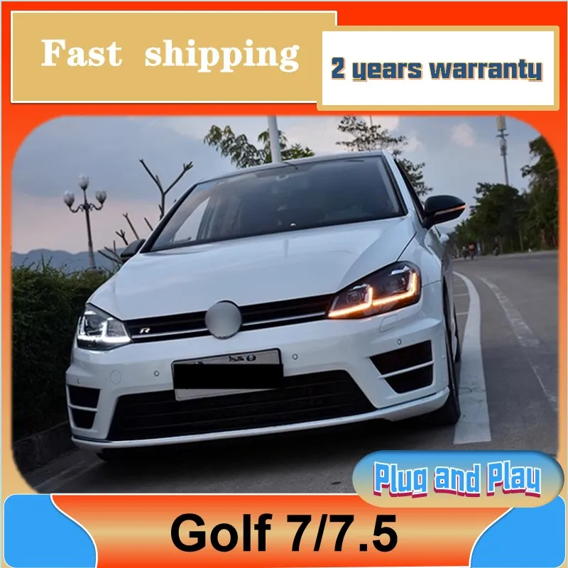 Car Styling for VW Golf 7 Headlights 2013-2021 Golf 7 Head Lamp Golf 7.5 MK 7 Headlamp MK7 Upgrade to MK7.5 Design DRL Turn Sign