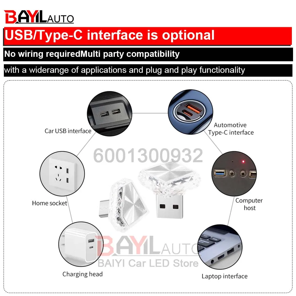 ไฟกลางคืนแบบสัมผัส USB ไฟ LED สร้างบรรยากาศในรถยนต์ สำหรับการตั้งแคมป์ในป่า คริสต์มาส และฮาโลวีน ของขวัญสำหรับงานปาร์ตี้วันหยุด