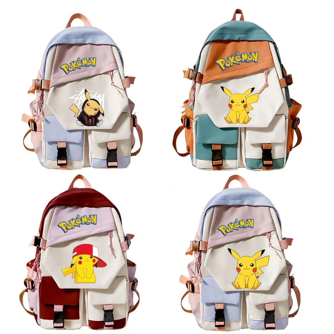 Plecak Pokemon Cartoon Pikachu Tornister o dużej pojemności Fashion Boys Powrót do przyborów szkolnych dla uczniów