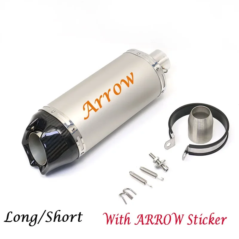 

51mm Universal ARROW Motorcycle Exhaust Escape Moto Carbon Fiber For DUKE 690 Z900 MT07 R15 TMAX 560 Z900 Z400 MT07 CB600 R6