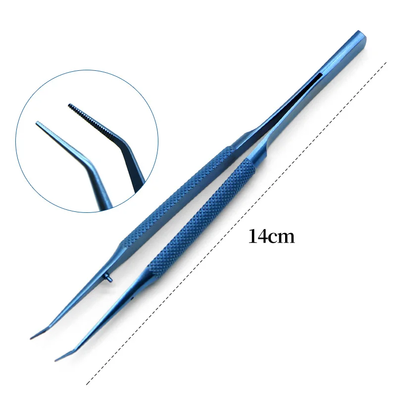 Microscopic Ophthalmic Instruments Iris Forceps Stainless Steel Titanium Alloy Horizontal Pattern Forceps Removal Hair Transplan