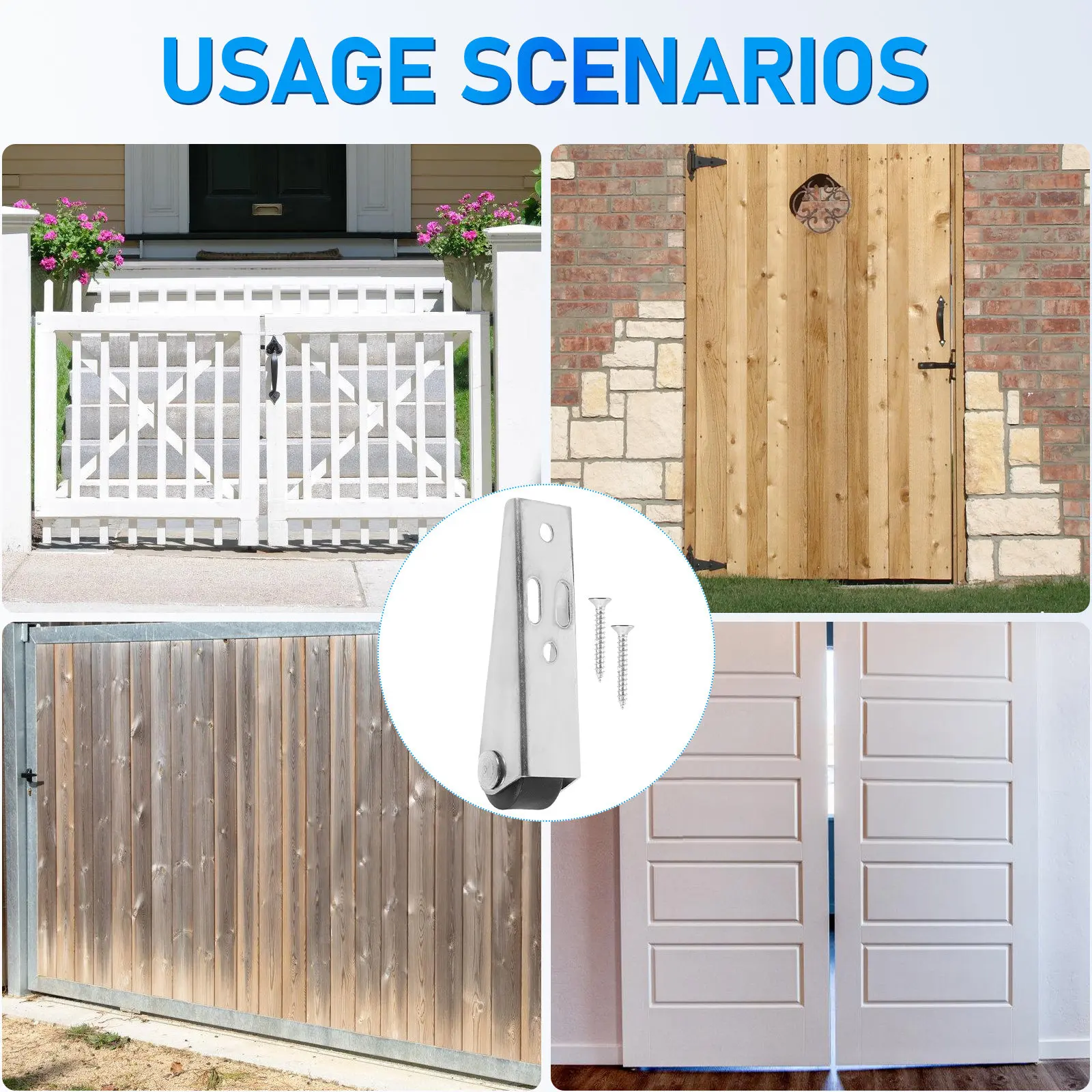 2Sets Anti-Droop Door Support Wheel Sinking Bottom Pulley Directional Caster for Garden Wooden Gate Yard Fence Stability
