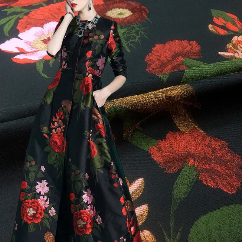 Jacquard Brocade Fabric French Brand Fashion Design for Dress Windbreaker Spring Autumn Cloth Diy Sewin by the Meter Wholesale