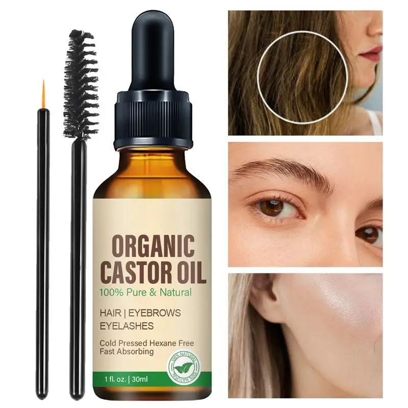 NEW 30ml Organic Castor Oil 100% Pure Natural Cold Pressed Unrefined Castor Oil For Eyelashes, Eyebrows, Hair & Skin care