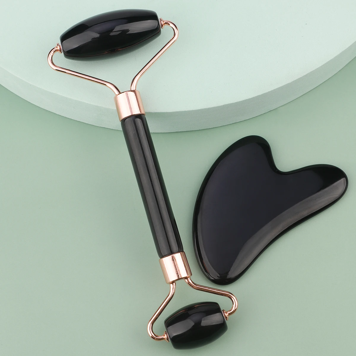 Rolo Massageador Redutor de Papada, Rolo Facial Gua Sha, Ferramentas de Cuidados com a Pele, Massagem Facial em Resina para Rosto, Olhos e Pescoço