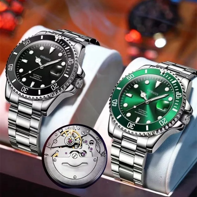 Men's Skeleton Quartz Mechanical-Style Watch with Night Light and Calendar, Water-Resistant