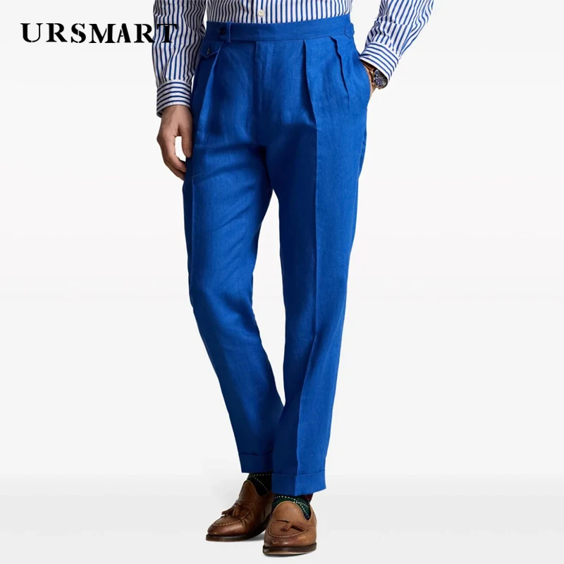 Classic blue men\'s pants with British style and gentlemanly style 2024 Spring and Autumn New Product Custom Pants for Men