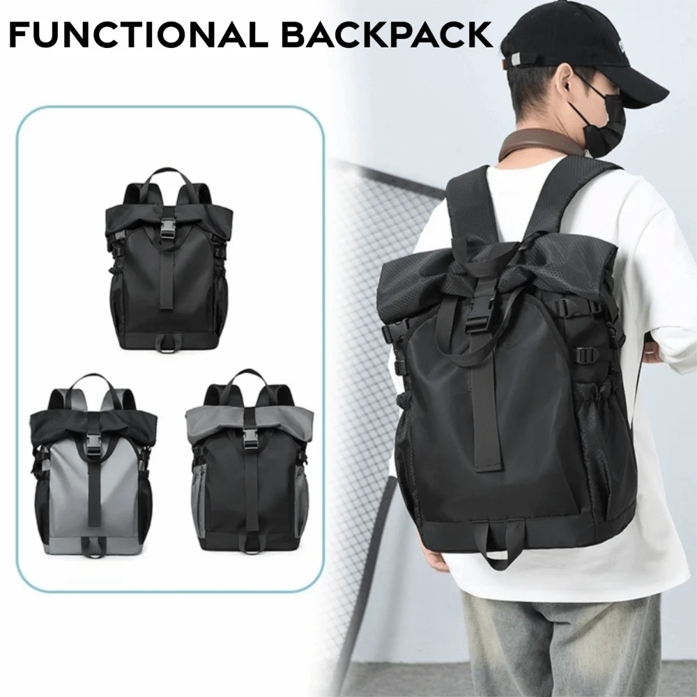Waterproof Travel Backpack Folding Roll-Up Computer Compatible Sports Backpack Double Shoulder Functional Backpack