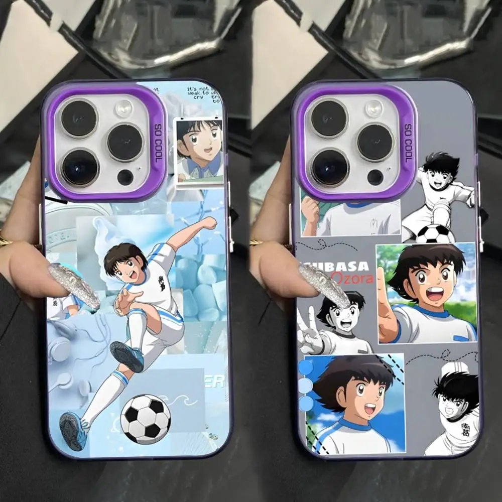 

Anime C-captain T-tsubasa Phone Case For iPhone 16,15,14,17,13,12,11,XS,Mini,Pro,SE,MAX Purple Matte Silicone Cover