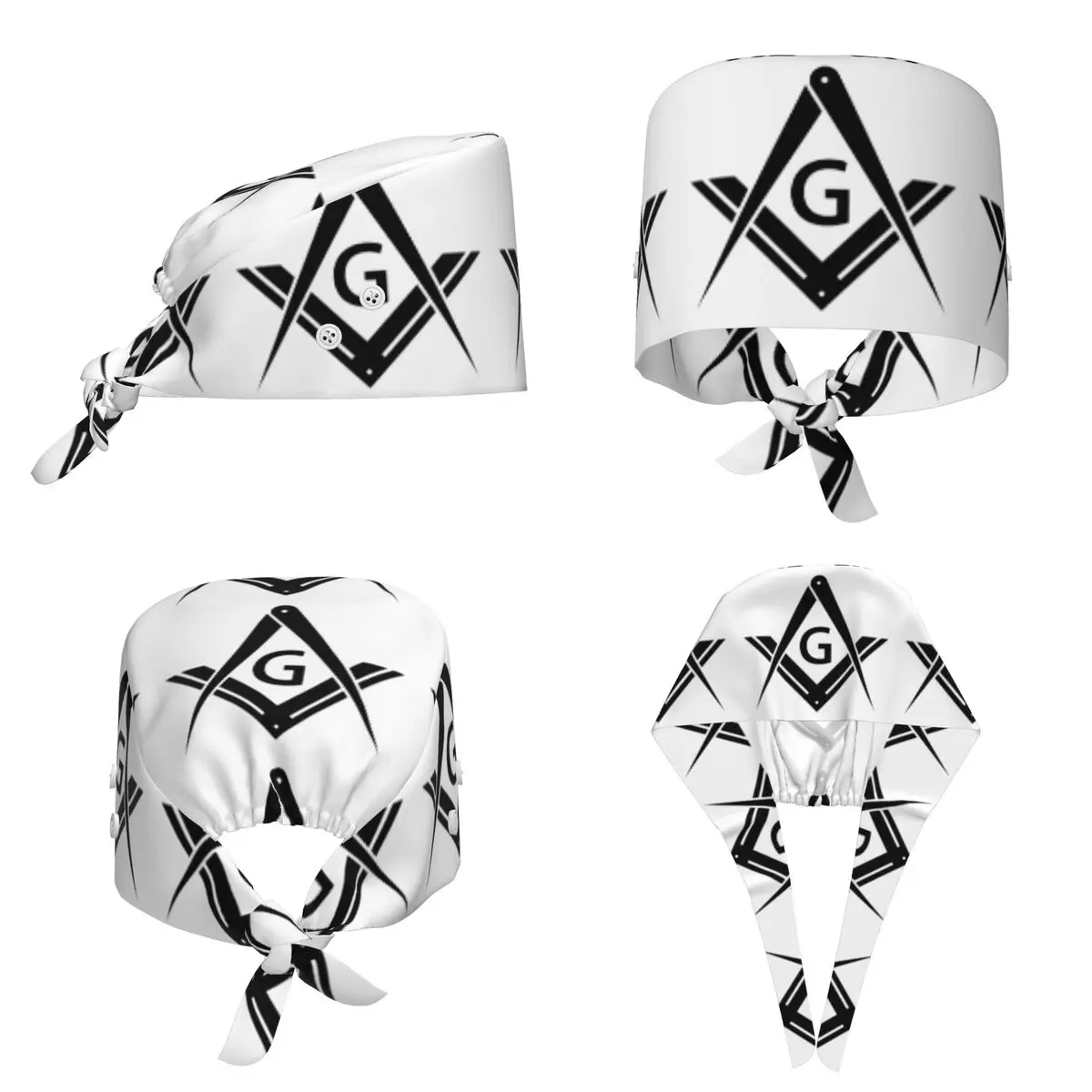 

Freemason Masonic Scrub Hat Doctor Working Surgical Cap Unisex Adjustable Nursing Caps for Dentist