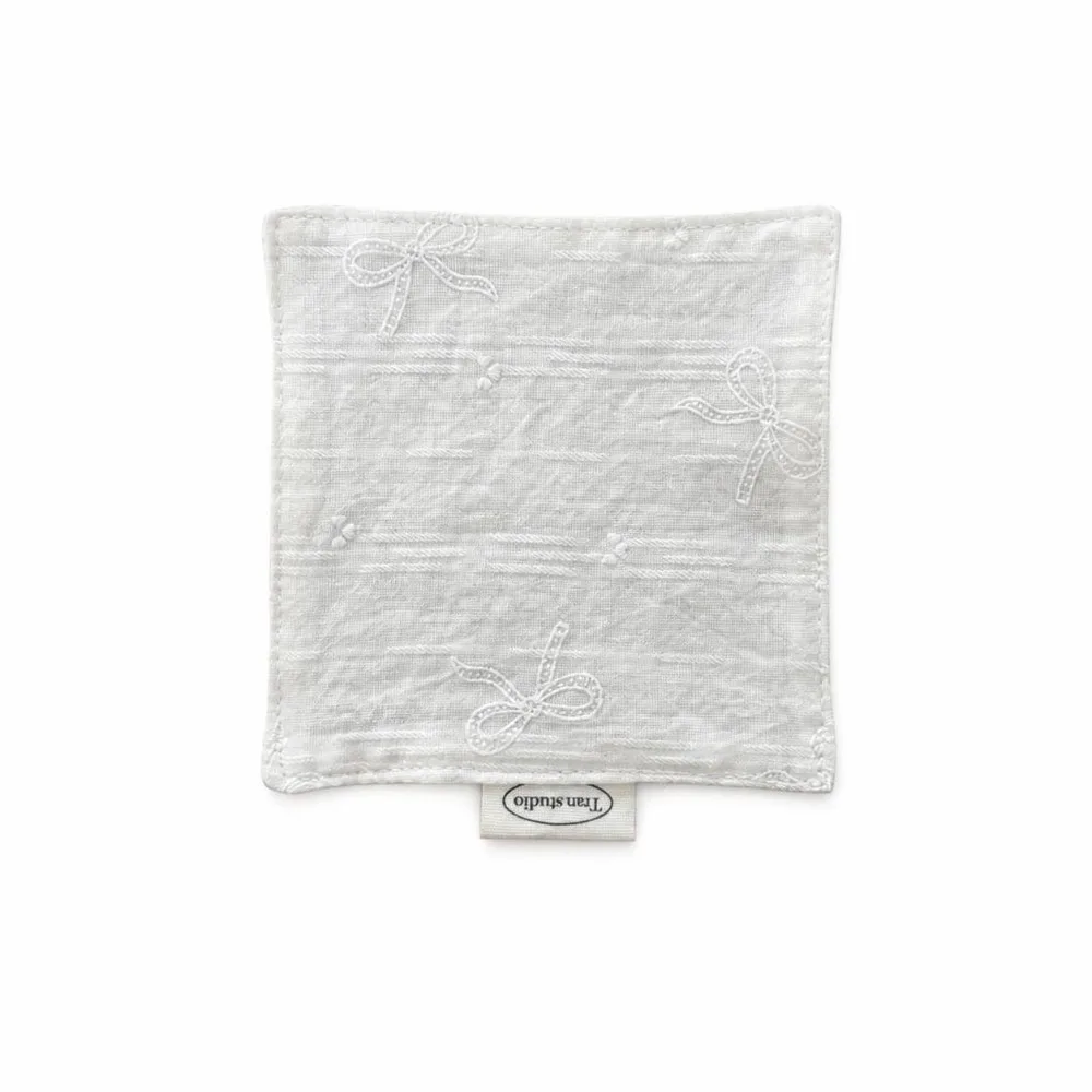 New Floral Cotton Coaster Stripe Series Embroidery Water Cup Mat Non-Slip Bowknot Western Food Mats Table Decoration