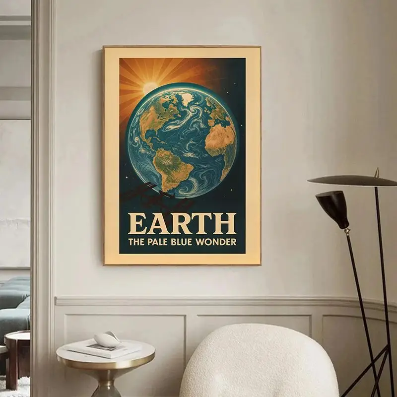 خمر الفضاء المشارك الكون النظام الشمسي محطة الفضاء الكواكب يطبع حائط لوح رسم الفن صور ديكور غرفة المنزل #5