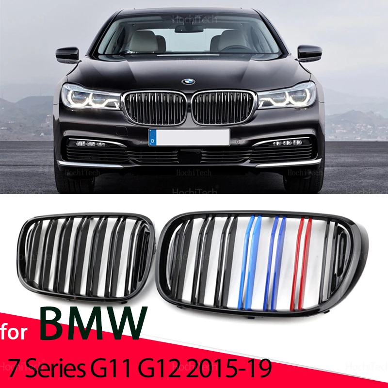 

Высококачественная решетка переднего бампера для BMW 7 серии G11 G12 2015 2016 2017 2018 2019 ABS 2-платная глянцевая черная передняя решетка почек